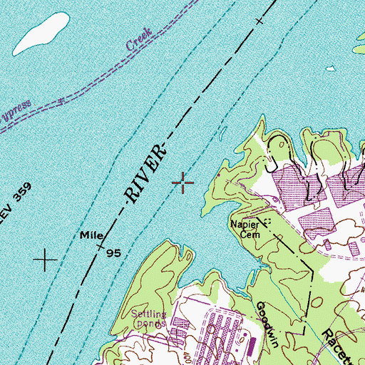 Topographic Map of Reynoldsburg Landing (historical), TN