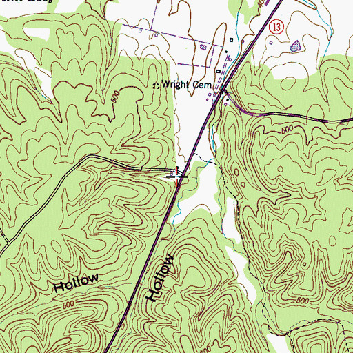 Topographic Map of Riverview School (historical), TN