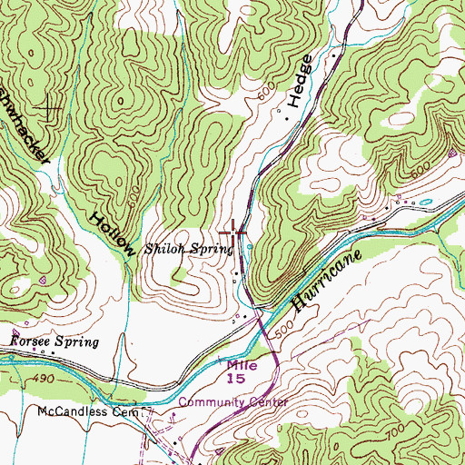 Topographic Map of Shiloh School (historical), TN