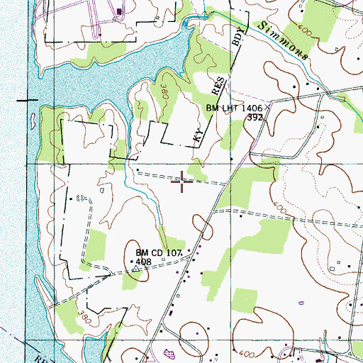 Topographic Map of Simmons Branch Industrial Site, TN