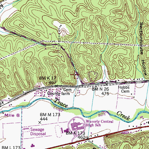 Topographic Map of Spann School (historical), TN