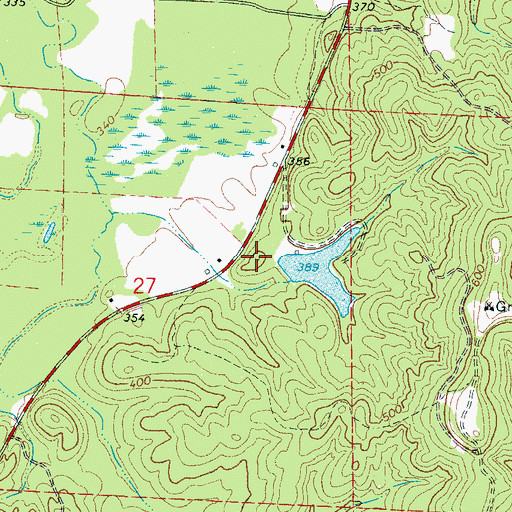 Topographic Map of Bagwell Lake Dam, AL