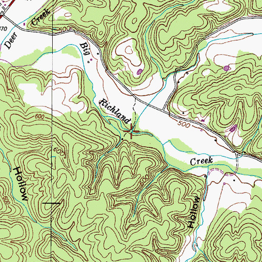 Topographic Map of Turners Mill (historical), TN