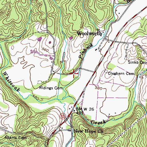 Topographic Map of Woolworth School (historical), TN