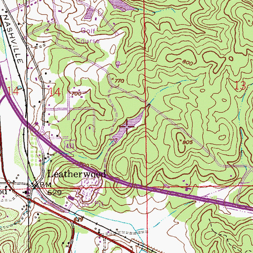 Topographic Map of Doss Lake, AL