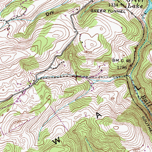 Topographic Map of Ball Creek School (historical), TN
