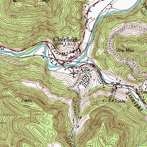 Topographic Map of Clairfield Elementary School, TN