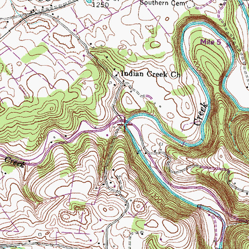 Topographic Map of Crocket Furnace (historical), TN