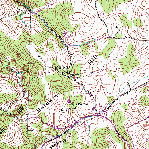 Topographic Map of Duncan Chapel, TN