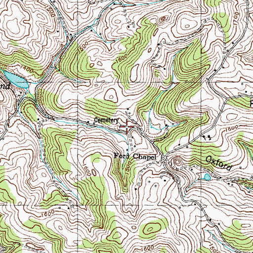 Topographic Map of Ford Chapel Cemetery, TN