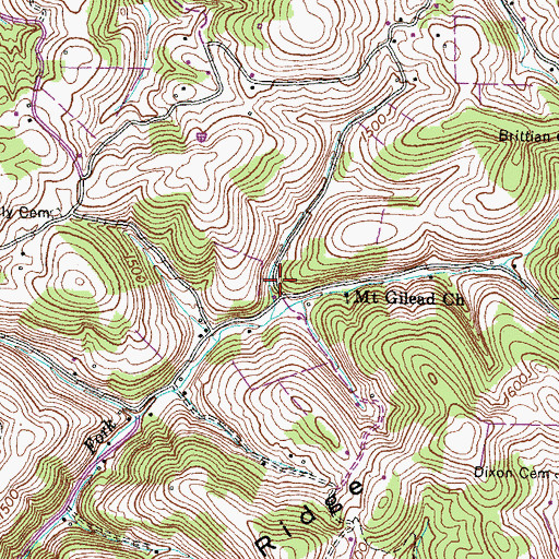 Topographic Map of Fulton School (historical), TN