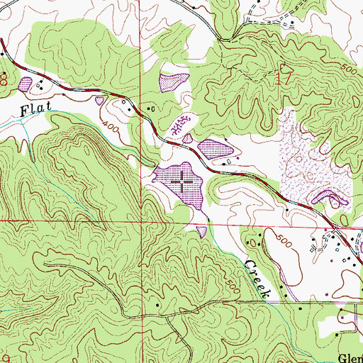 Topographic Map of Flat Creek Lake, AL