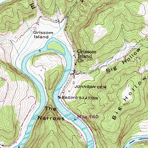 Topographic Map of Johnson School (historical), TN