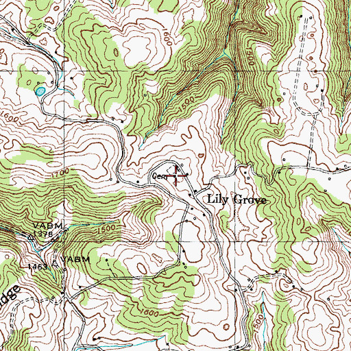 Topographic Map of Lily Grove School (historical), TN
