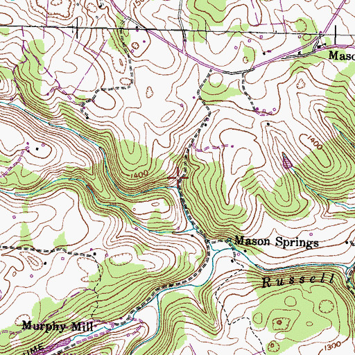 Topographic Map of Mason Springs School (historical), TN