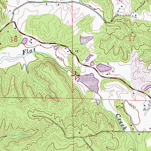 Topographic Map of Flat Creek Lake Dam, AL