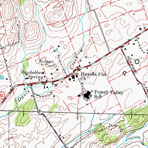 Topographic Map of Powell Valley Elementary School, TN