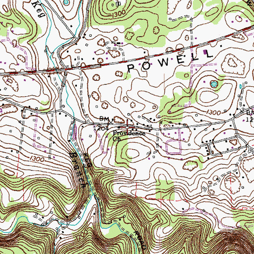 Topographic Map of Providence School (historical), TN