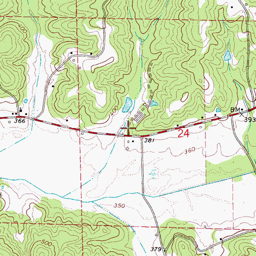 Topographic Map of Yates Dam, AL