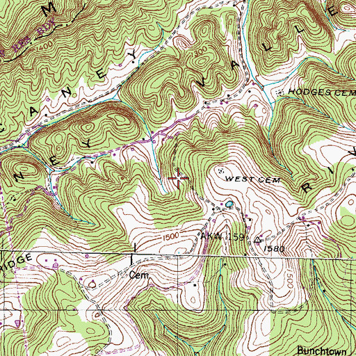 Topographic Map of Ridge School (historical), TN