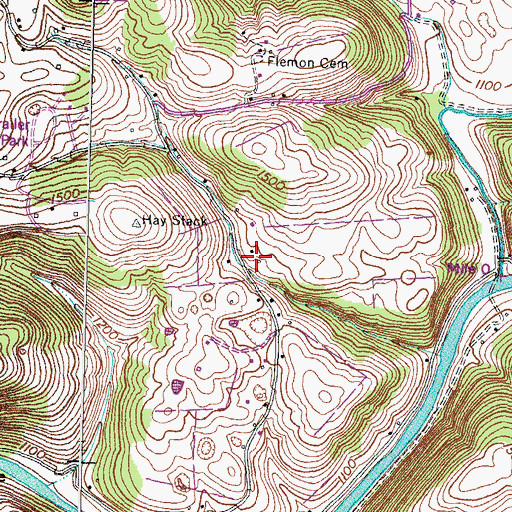 Topographic Map of Ridgedale School (historical), TN