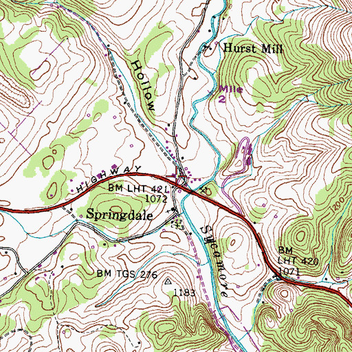Topographic Map of Springdale Elementary School, TN