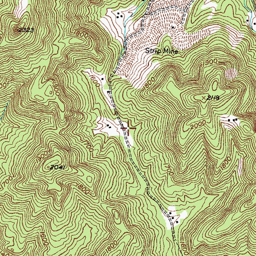 Topographic Map of Tackett Creek School (historical), TN