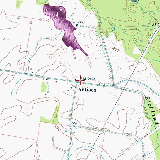 Topographic Map of Antioch Church (historical), TN