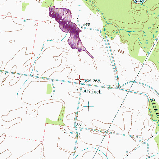 Topographic Map of Antioch School (historical), TN