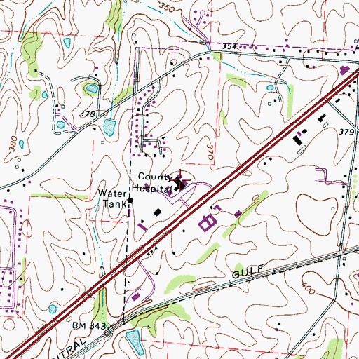 Topographic Map of Baptist Memorial Hospital Tipton, TN