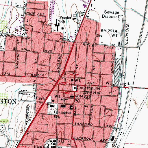 Topographic Map of Canaan Baptist Church, TN