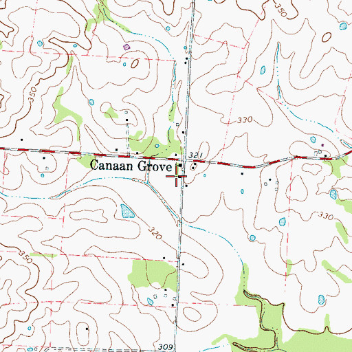 Topographic Map of Canaan Grove Church, TN