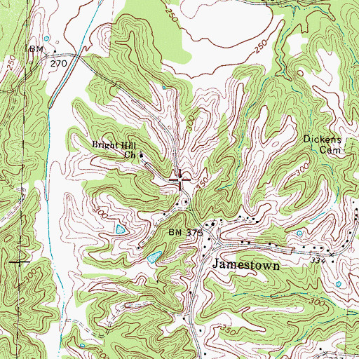 Topographic Map of Carey Chapel (historical), TN