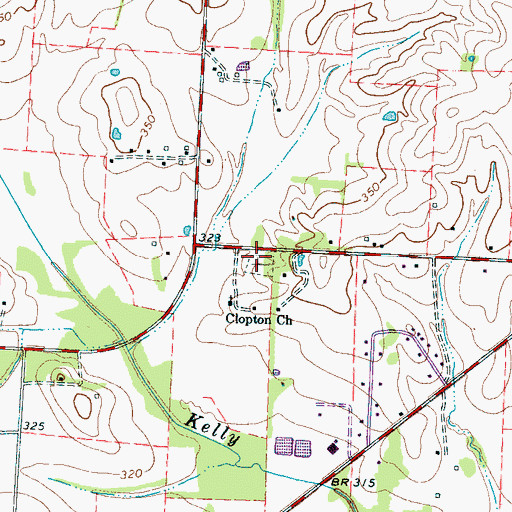 Topographic Map of Clopton Cemetery, TN