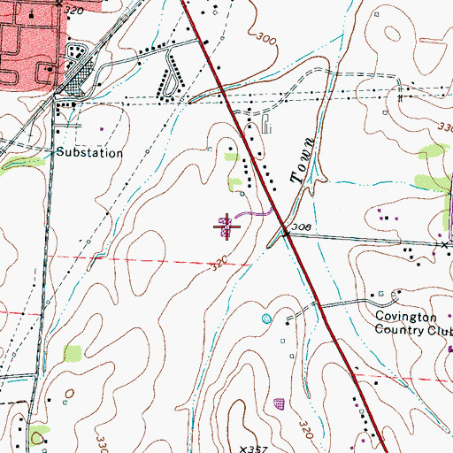 Topographic Map of Covington Crestview Elementary School, TN