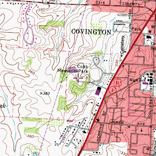 Topographic Map of Covington Elementary School, TN