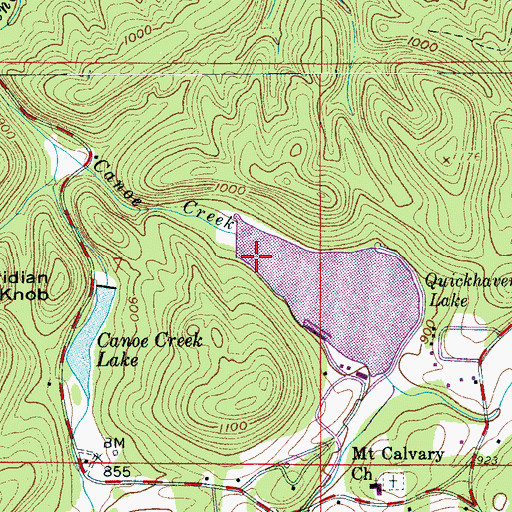 Topographic Map of Quickhaven Lake Dam, AL