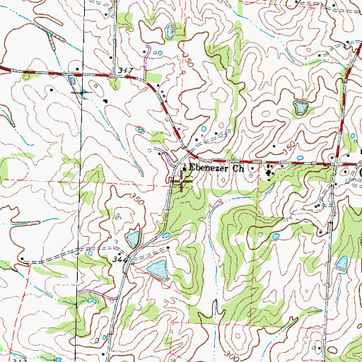 Topographic Map of Ebenezer Cemetery, TN