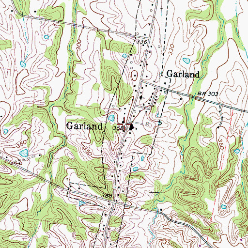 Topographic Map of Garland United Methodist Church, TN