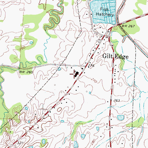 Topographic Map of Gilt Edge School, TN