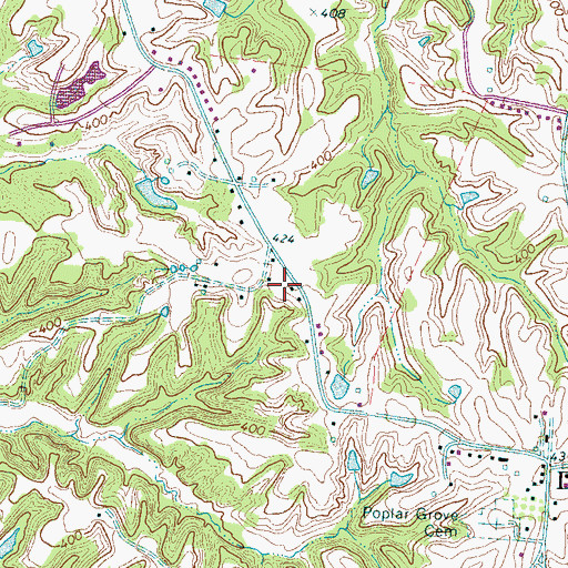 Topographic Map of Holiness Church (historical), TN