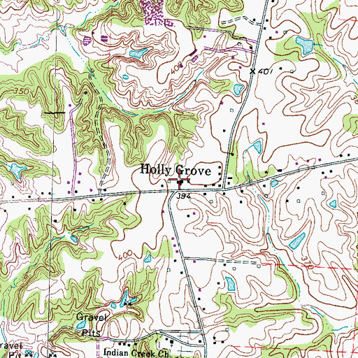 Topographic Map of Holly Grove Cumberland Presbyterian Church, TN