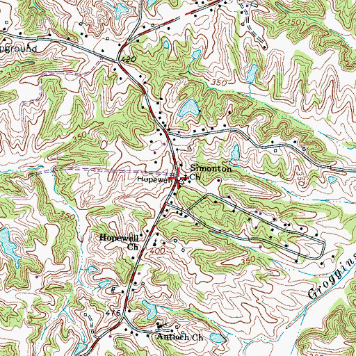 Topographic Map of Hopewell School (historical), TN