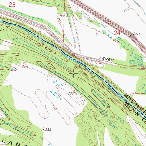 Topographic Map of Lower Turnage Landing, TN
