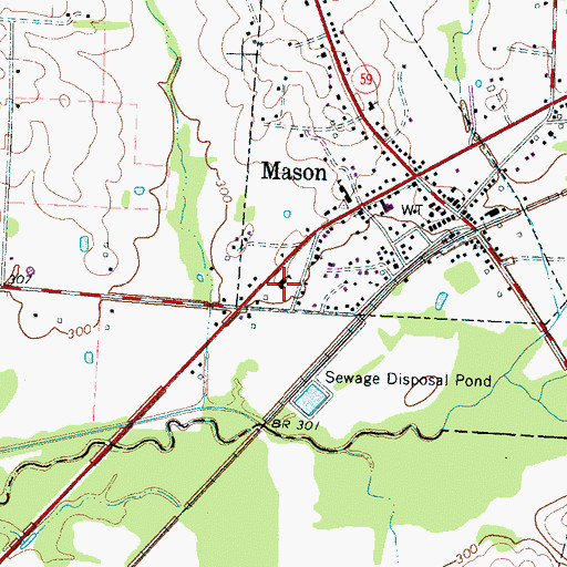 Topographic Map of Mason School (historical), TN