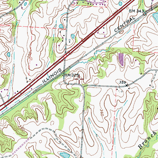 Topographic Map of Melrose School (historical), TN