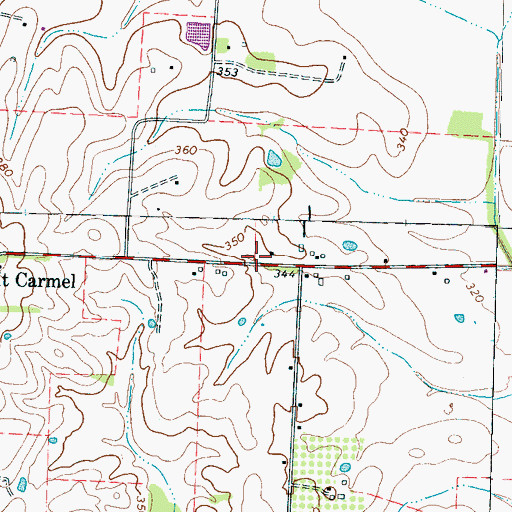 Topographic Map of Mount Carmel School (historical), TN