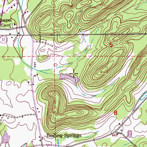 Topographic Map of McGouirk Dam, AL