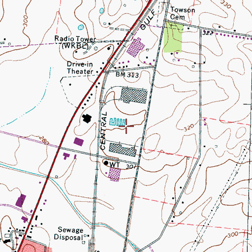 Topographic Map of North Industrial Park, TN