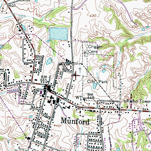 Topographic Map of Pentecost Church, TN